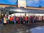 Matkalaiset lähdössä kotia kohti Imatralta 8.3.2024